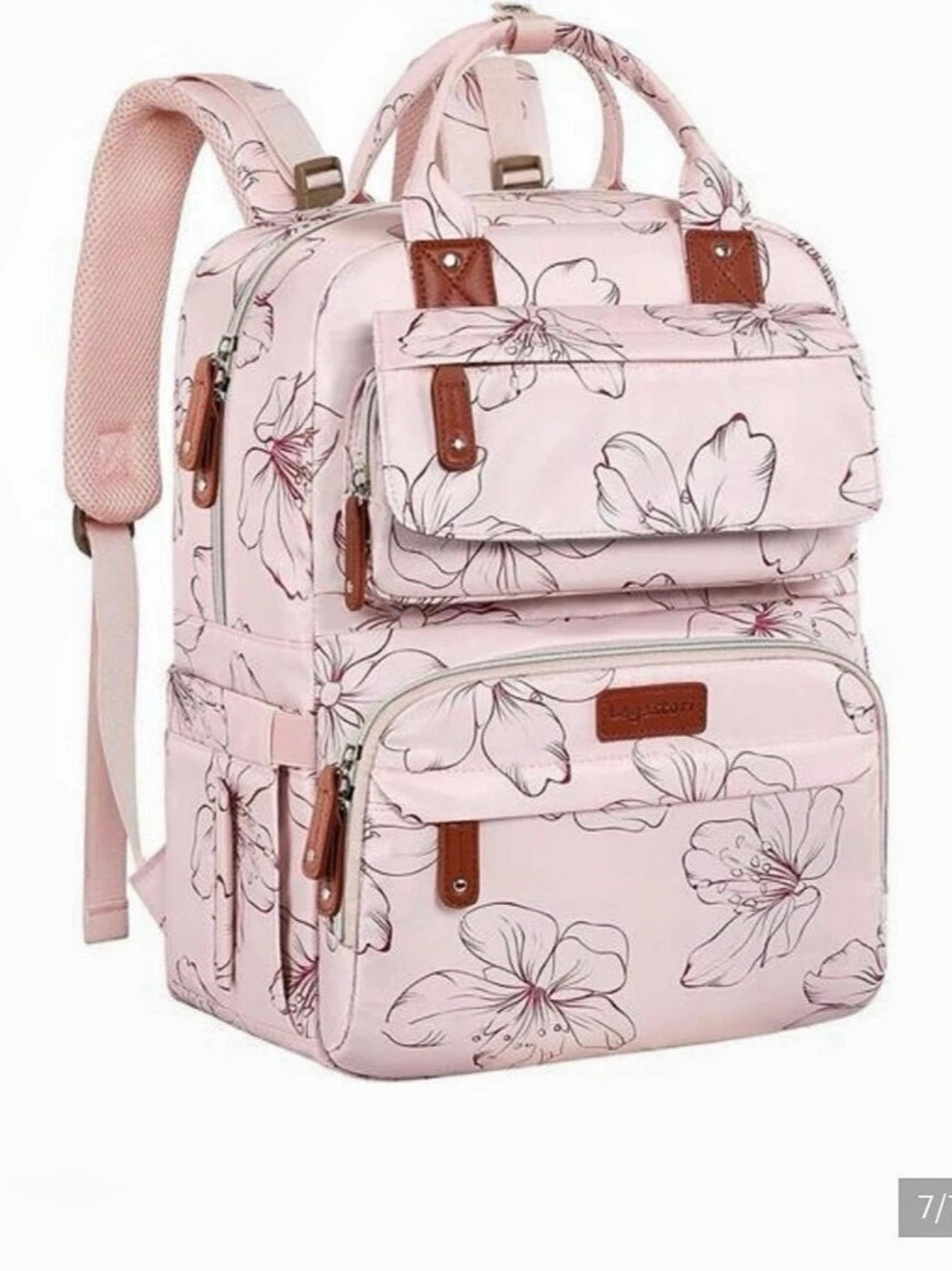 Large Pink Floral Diaper Bag Backpack in Pink NWT